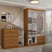 Guarda-Roupa Solteiro Noah 4 Portas 2 Gavetas com Cômoda 1 Porta 5 Gavetas Cinamomo - Panorama Móveis