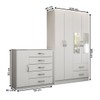 Guarda-Roupa Solteiro Noah 4 Portas 2 Gavetas com Cômoda 1 Porta 5 Gavetas Branco - Panorama Móveis