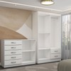 Guarda-Roupa Solteiro Mason 4 Portas 2 Gavetas e Espelho com Cômoda 2 Portas 5 Gavetas Branco - Panorama Móveis