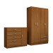 Guarda-Roupa Solteiro Natalie 4 Portas 2 Gavetas com Cômoda 1 Porta 5 Gavetas Cinamomo - Panorama Móveis