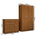Guarda-Roupa Solteiro Natalie 4 Portas 2 Gavetas com Cômoda 1 Porta 5 Gavetas Cinamomo - Panorama Móveis