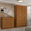 Guarda-Roupa Solteiro Natalie 4 Portas 2 Gavetas com Cômoda 1 Porta 5 Gavetas Cinamomo - Panorama Móveis