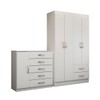 Guarda-Roupa Solteiro Natalie 4 Portas 2 Gavetas com Cômoda 1 Porta 5 Gavetas Branco - Panorama Móveis