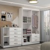 Guarda-Roupa Solteiro Natalie 4 Portas 2 Gavetas com Cômoda 1 Porta 5 Gavetas Branco - Panorama Móveis