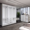 Guarda-Roupa Casal Madeline 6 Portas 3 Gavetas com Cômoda 1 Porta 5 Gavetas Branco - Panorama Móveis