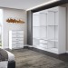 Guarda-Roupa Casal Amelia 6 Portas 2 Gavetas com Cômoda 5 Gavetas Branco - Panorama Móveis