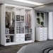 Guarda-Roupa Casal Henry 6 Portas 2 Gavetas e Espelho com Cômoda 5 Gavetas Branco - Panorama Móveis