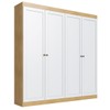 Guarda-Roupa 4 Portas Savana/Branco Fosco - Genialflex