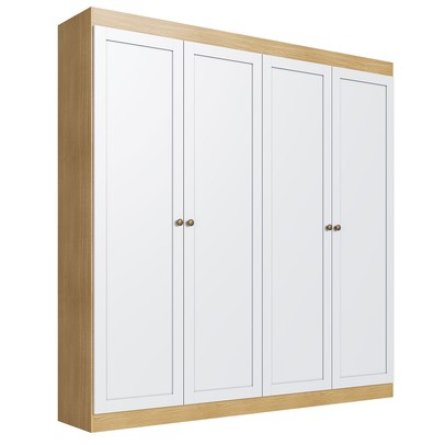 Guarda-Roupa 4 Portas Savana/Branco Fosco - Genialflex