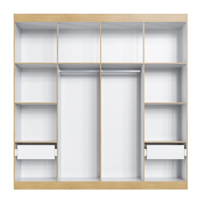 Guarda-Roupa 4 Portas Savana/Branco Fosco - Genialflex