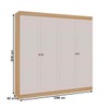 Guarda-Roupa 4 Portas Savana/Branco Fosco - Genialflex