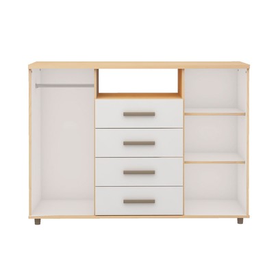Cômoda Berlim 2 Portas 4 Gavetas Freijo/White Laca - Genialflex