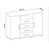 Cômoda Berlim 2 Portas 4 Gavetas Freijo/White Laca - Genialflex