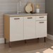 Balcão de Cozinha 120cm 3 Portas 2 Gavetas Freijo Fosco/White Laca Brilho - Genialflex