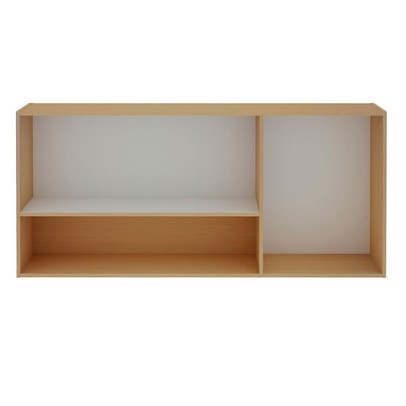 Armário Aéreo Cozinha 120cm 3 Portas com Nicho Freijo/White Laca Bilho - Genialflex