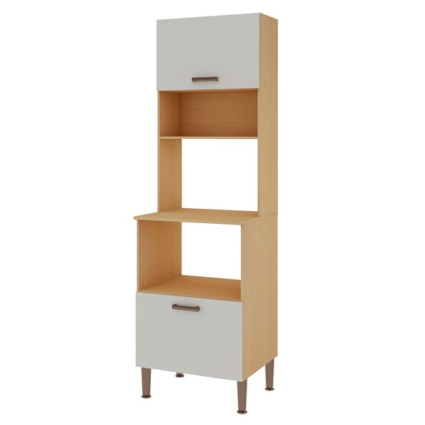 Torre Quente 2 Portas com Nichos Freijo/White Laca Brilho - Genialflex