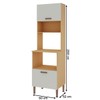 Torre Quente 2 Portas com Nichos Freijo/White Laca Brilho - Genialflex