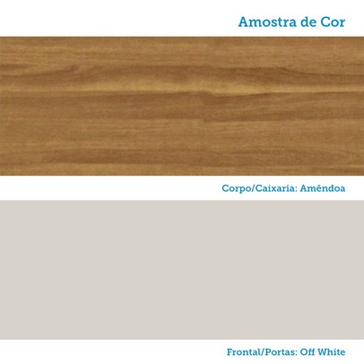 Armário Aéreo Cozinha 80 Cm Syrah 2 Portas 100% Mdf Amêndoa/Off White - Rio Doce
