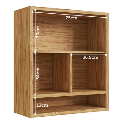 Armário Aéreo Cozinha 80 Cm Syrah 2 Portas 100% Mdf Amêndoa/Off White - Rio Doce