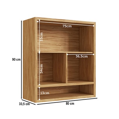 Armário Aéreo Cozinha 80 Cm Syrah 2 Portas 100% Mdf Amêndoa/Off White - Rio Doce