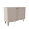 Balcão de Cozinha 120cm Iluminata 100% Mdf 2 Portas Branco/Fendi - Genialflex
