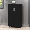 Armário Multiuso Smart 2 Portas 3 Prateleiras Preto  - J&a Móveis