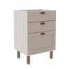 Balcão de Cozinha 60cm Iluminata 100% Mdf 3 Gavetas Branco/Fendi - Genialflex