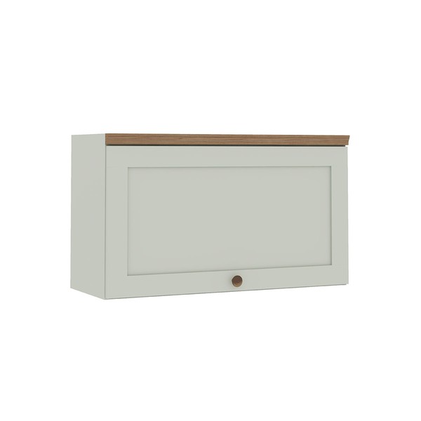 Armário Aéreo Cozinha 80cm Iluminata 100% Mdf 1 Porta Basculante Mint - Geniallex