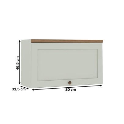 Armário Aéreo Cozinha 80cm Iluminata 100% Mdf 1 Porta Basculante Mint - Geniallex