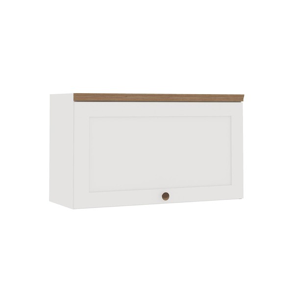 Armário Aéreo Cozinha 80cm Iluminata 100% Mdf 1 Porta Basculante Branco - Geniallex