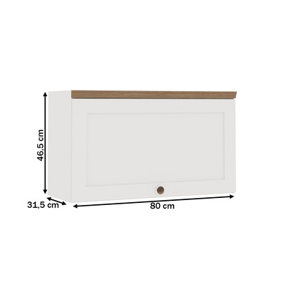 Armário Aéreo Cozinha 80cm Iluminata 100% Mdf 1 Porta Basculante Branco - Geniallex
