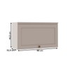 Armário Aéreo Cozinha 80cm Iluminata 100% Mdf 1 Porta Basculante Branco/Fendi - Geniallex