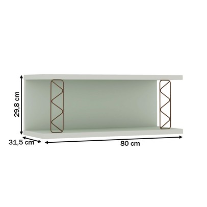 Armário Aéreo Cozinha Aberto 80cm 100% Mdf com Metalon Mint - Genialflex