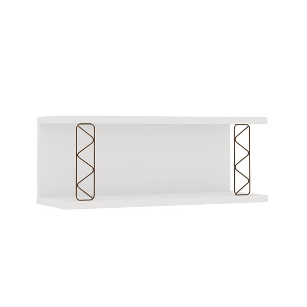 Armário Aéreo Cozinha Aberto 80cm 100% Mdf com Metalon Branco - Genialflex