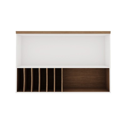 Armáreo Aéreo Cozinha 120cm Mini Boreal 100% Mdf 1 Porta Basculante Vidro Branco - Genialflex