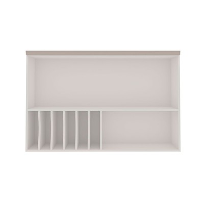 Armáreo Aéreo Cozinha 120cm Mini Boreal 100% Mdf 1 Porta Basculante Vidro Branco/Fendi - Genialflex