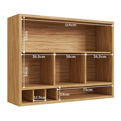 Armário Aéreo Cozinha 120 Cm Syrah 2 Portas com Vidro 100% Mdf Amêndoa/Off White - Rio Doce