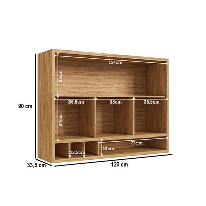 Armário Aéreo Cozinha 120 Cm Syrah 2 Portas com Vidro 100% Mdf Amêndoa/Off White - Rio Doce