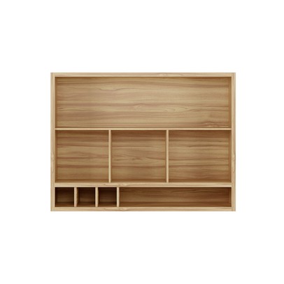Armário Aéreo Cozinha 120 Cm Syrah 2 Portas com Vidro 100% Mdf Amêndoa/Off White - Rio Doce