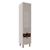 Cristaleira Iluminata 100% Mdf 1 Porta de Vidro e Adega Branco/Fendi - Genialflex
