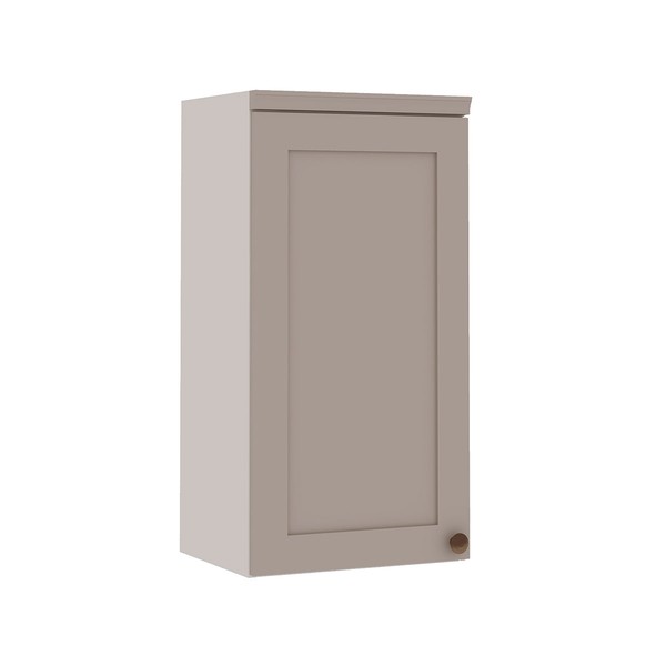 Armário Aéreo de Cozinha 40cm Iluminata 100% Mdf 1 Porta Branco/Fendi - Genialflex