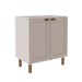 Balcão de Cozinha 80cm Iluminata 100% Mdf 2 Portas Branco/Fendi - Genialflex