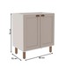 Balcão de Cozinha 80cm Iluminata 100% Mdf 2 Portas Branco/Fendi - Genialflex