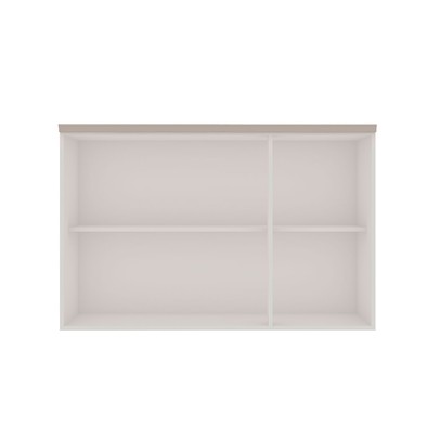 Armário Aéreo Cozinha 120cm Iluminata 100% Mdf 3 Portas Branco/Fendi - Genialflex