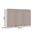 Armário Aéreo Cozinha 120cm Iluminata 100% Mdf 3 Portas Branco/Fendi - Genialflex