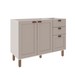 Balcão de Cozinha 120cm Iluminata 100% Mdf 2 Portas 3 Gavetas Branco/Fendi - Genialflex