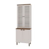 Cristaleira Iluminata 100% Mdf com 2 Portas de Vidro Branco - Genialflex