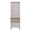 Cristaleira Iluminata 100% Mdf com 2 Portas de Vidro Branco - Genialflex