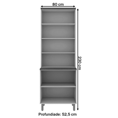 Cristaleira Iluminata 100% Mdf com 2 Portas de Vidro Branco - Genialflex