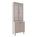 Cristaleira Iluminata 100% Mdf com 2 Portas de Vidro Branco/Fendi - Genialflex